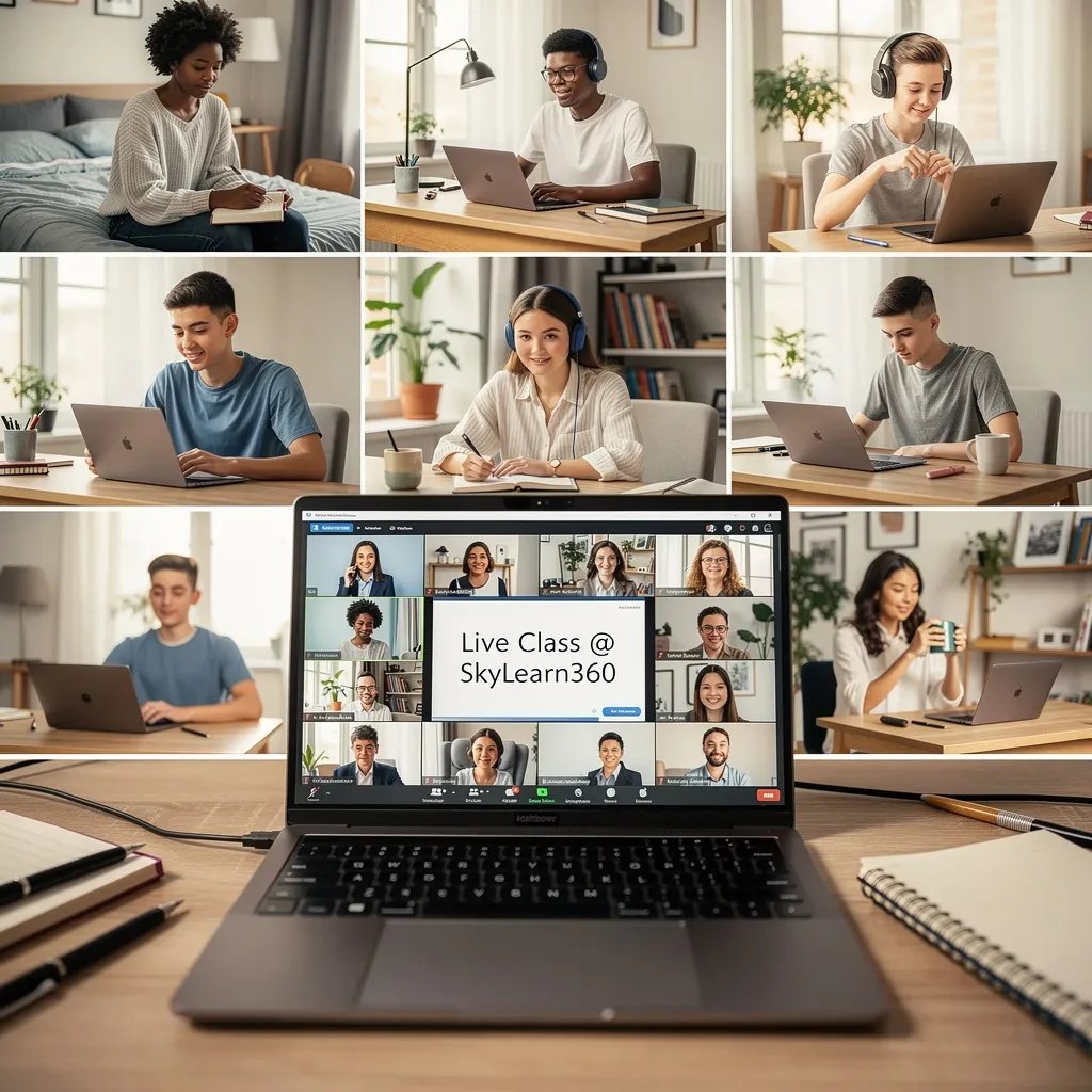 diverse,youth,students,attending,online,live,business,class,at,the